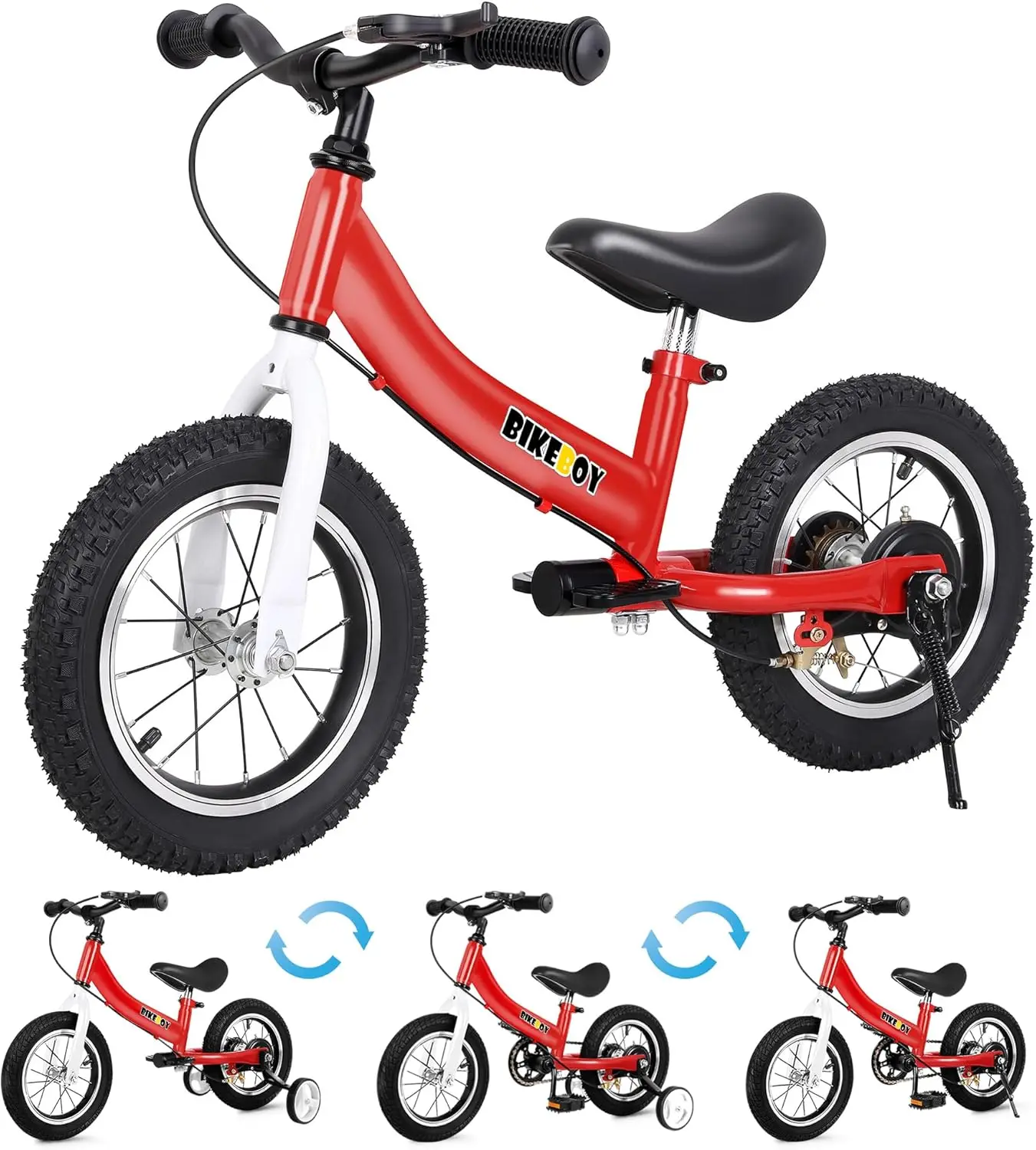 Balance Bike 2 in 1,The Dual Use of a Kids Balance Bike and Toddler Bike, for 2 3 4 5 6 7 Years Old -12 14 16 Inches with Traini
