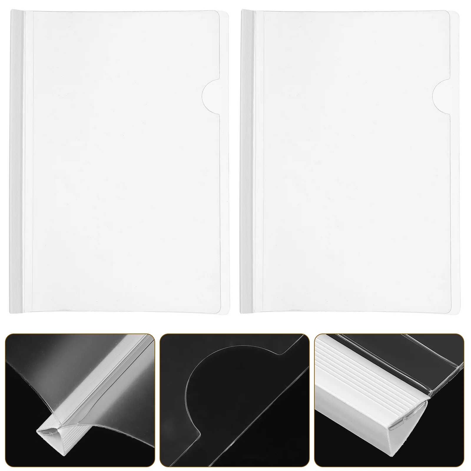 10 Pcs Black Hanging File Folders Rod Clamp Presentation Binder Resume Portfolio Clear Report Covers Drawer for Binders Office