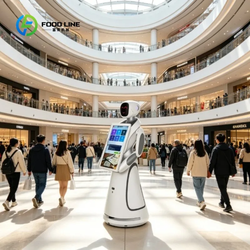 Custom Welcome Robot with AI Tracking, Interactive Display & Real-Time Navigation – Best Reception Robot for Retail Stores