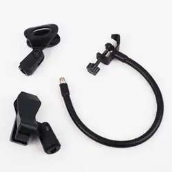 Iron Tabletop Mic Holder with Heavy Duty Desk Clamp Microphone Flexible Tube Clips