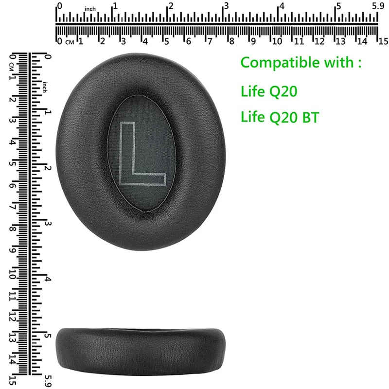 FULL-4 قطع من وسادات الأذن البديلة المصنوعة من الجلد البروتيني لسماعات Anker Soundcore Life Q20، Q20BT