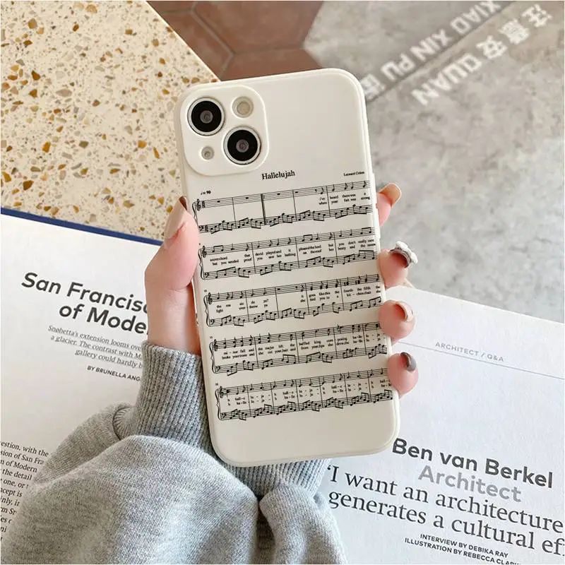 Piano Score Of Famous Songs Phone Case For Iphone 7 8 Plus X Xr Xs 11 12 13 Se2020 Mini Mobile Iphones 14 Pro Max Case