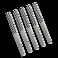 1pcs/5 Pcs Barber Haircut Comb - Hollow Design, Dual - Density Teeth, Ideal for Salon, Flat - Top Cutting & Clipper Work