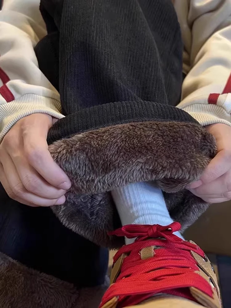 

Мужские вельветовые брюки, зимние повседневные брюки Thiened Fce с прямыми штанинами, защита от холода Harbin Snow Niels, повседневные брюки, мягкие и удобные