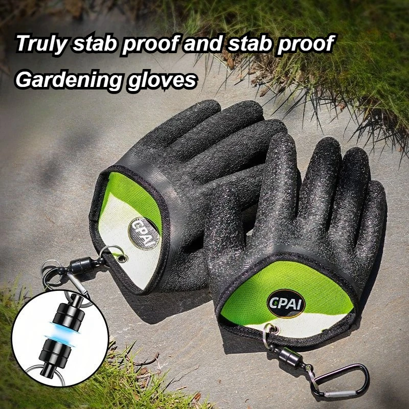Gardening Magnetic Gloves Anti Prick Rose Planting Specific Gloves Portable Latex Gloves Waterproof Garden Protective Gear