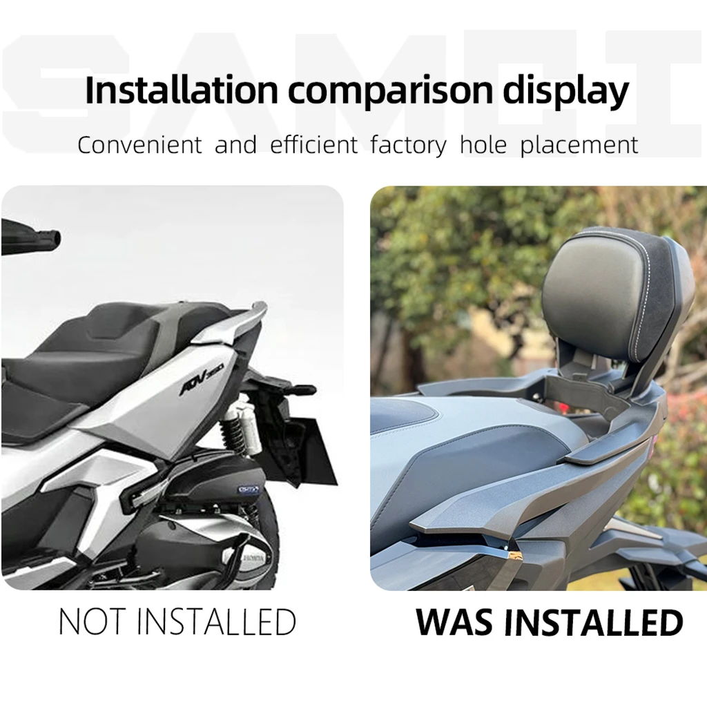 New Motorcycle Rear Backrest Aluminum alloy thickened Tailstock Passenger Backrest Cushion For HONDA ADV350 NSS350 2021-2025