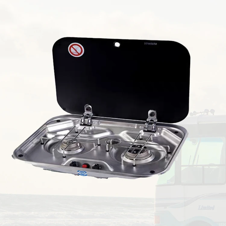 Factory Price Hot Sale 304 Stainless Steel RV Gas Stove With Tempered Glass Cover