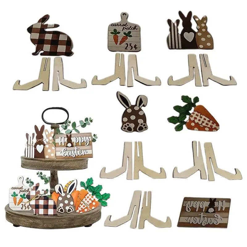 Easter Spring Tiered Tray Decor Holiday Table Centerpieces Set Of 12 Spring Wooden Table Signs Easter Carrot Farmhouse Sign