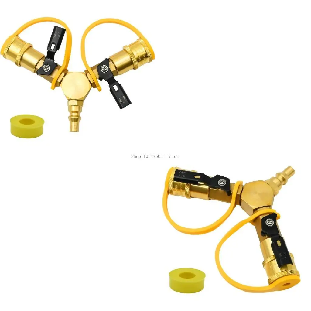 Double Port Metal Propanes Valves Quick Adapter For Outdoor Appliance Hookups