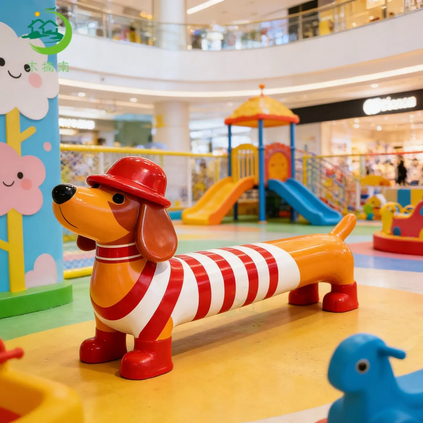 Fiberglass Cartoon Animal Outdoor Leisure Seat Hotel Shopping Mall Creative Meichen Large Public Leisure Area Waiting