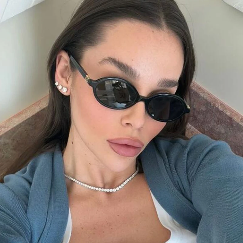 Vintage Oval Sunglasses 2024 Men Luxury Brand Designer Small Oval Sun Glasses Retro Fashion Women Sun Glasses Oculus