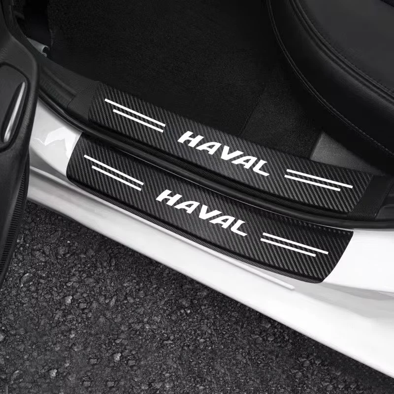 Car Door Sill Entry Guard Anti‑Scratch Threshold Scuff Plate Decor Protector Sticker For Haval Jolion H6 M6 Dargo Raptor F7 H7 H