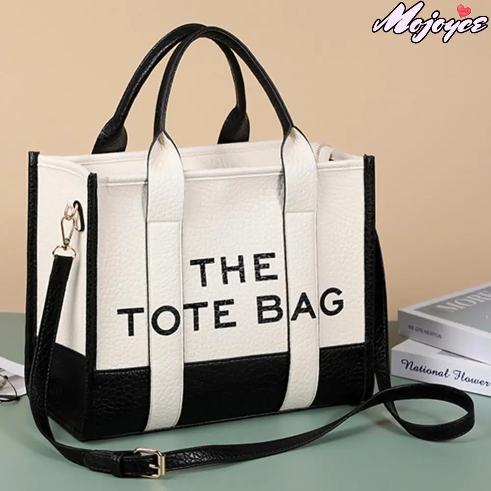 PU Leather Women Handbags Fashion Letter The Tote Bag Large Capacity Commute Bag Adjustable Strap Shoulder Bag New Crossbody Bag