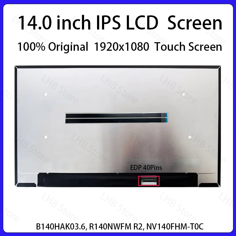 

14" Touch Screen B140HAK03.6 R140NWFM R2 NV140FHM-T0C For Lenovo ThinkPad L14 Gen 3 Gen 4 LCD Display Matrix Panel Replacemen
