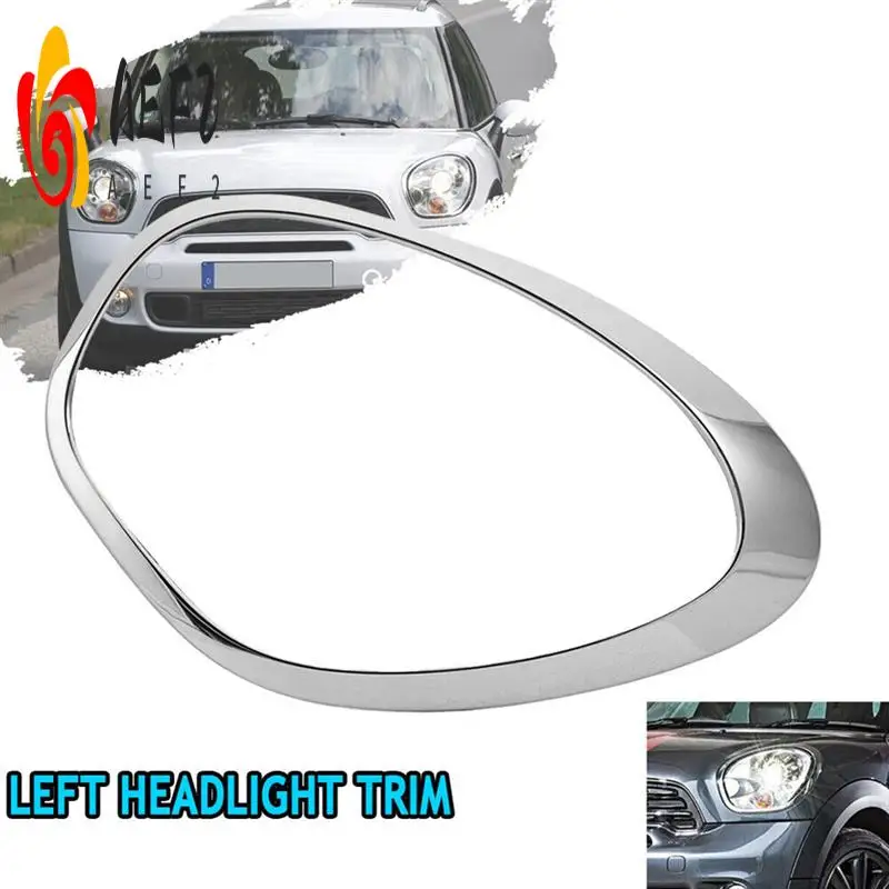 

AEF2-Left Front Headlight Trim Ring 51139801573 For Mini Cooper R60 Countryman 11-16 Head Light Lamp Chrome Bezel Decor Ring