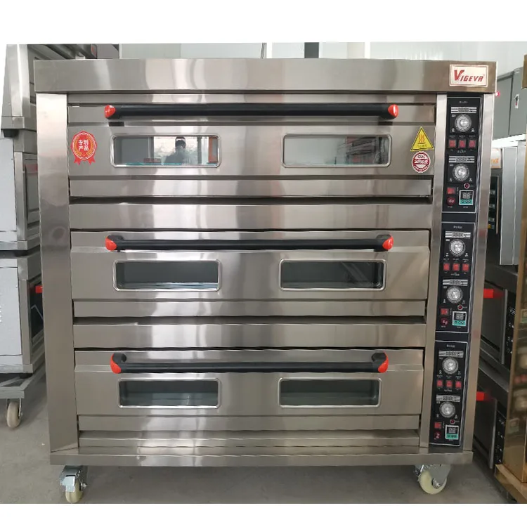 3 Deck 9 Tray Industrial Commercial Bakery Bread Cake Electric Baking Oven Commercial Catering Equipment Pizza Deck Oven