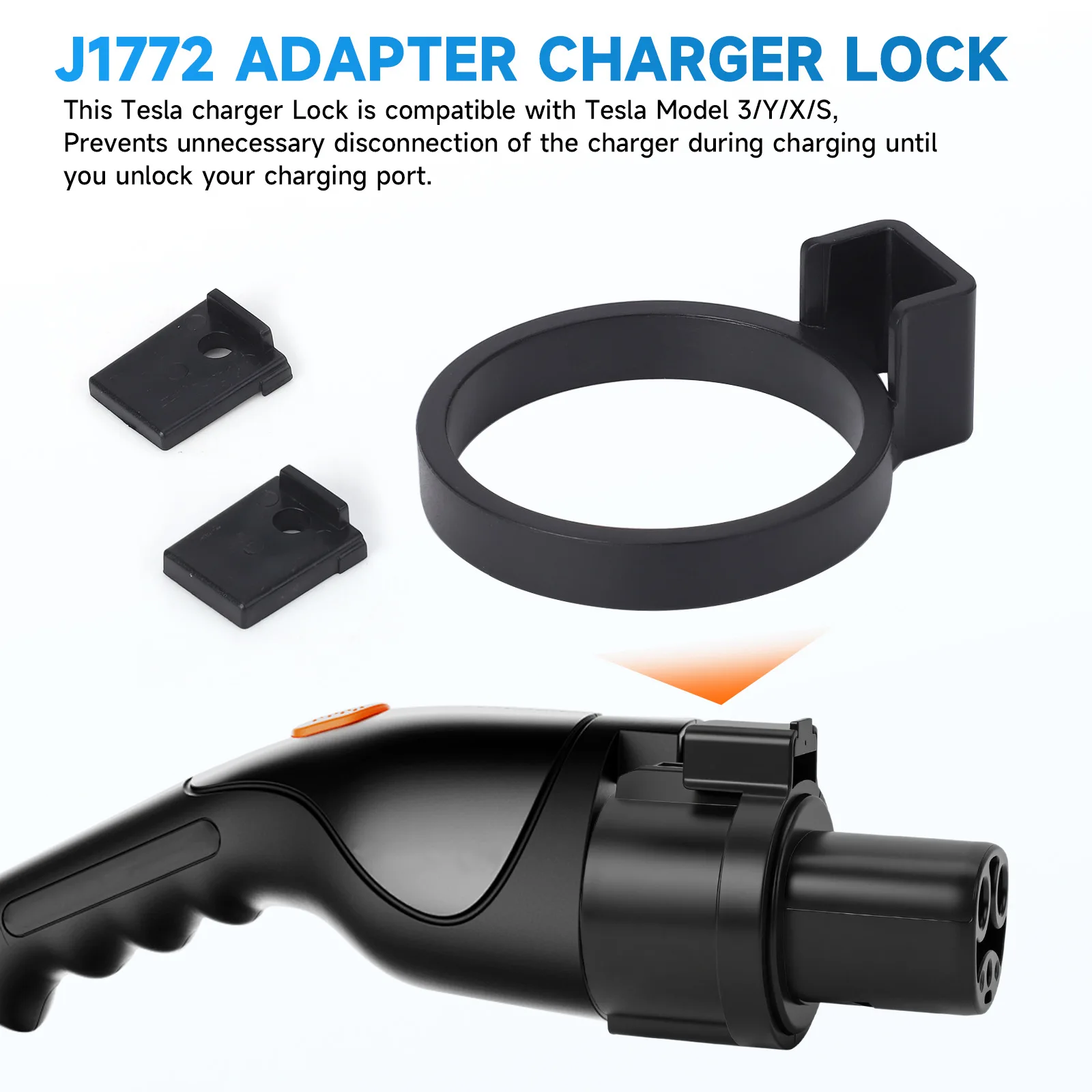 CT For Type1 J1772 to Tesla Model X/Y/3/S/Cybertruck 2021-2023 Charge Adapter Charging Lock Safety Protection Car Accessories