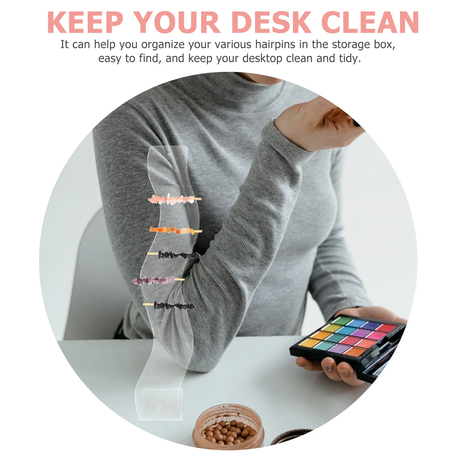 

6Pcs Barrette Display Stand Sturdy Hair Clip Organizer Rack for Hair Accessory Shops Home Use Clean Desktop Solution