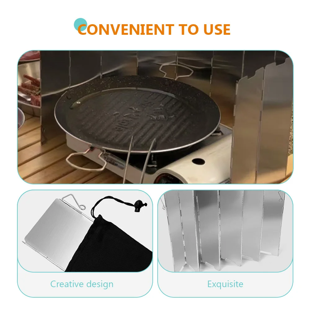 

Folding Stove Windscreen Aluminum Alloy Windproof Plate Outdoor Camping Stove Windshield Portable Burner Wind Screen Camping
