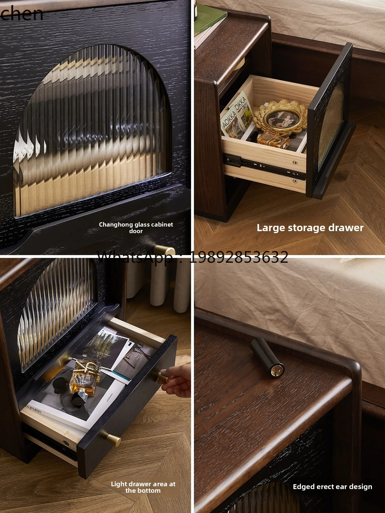 Picture 6: retro bedroom solid wood bedside storage bedside small cabinet household rack locker