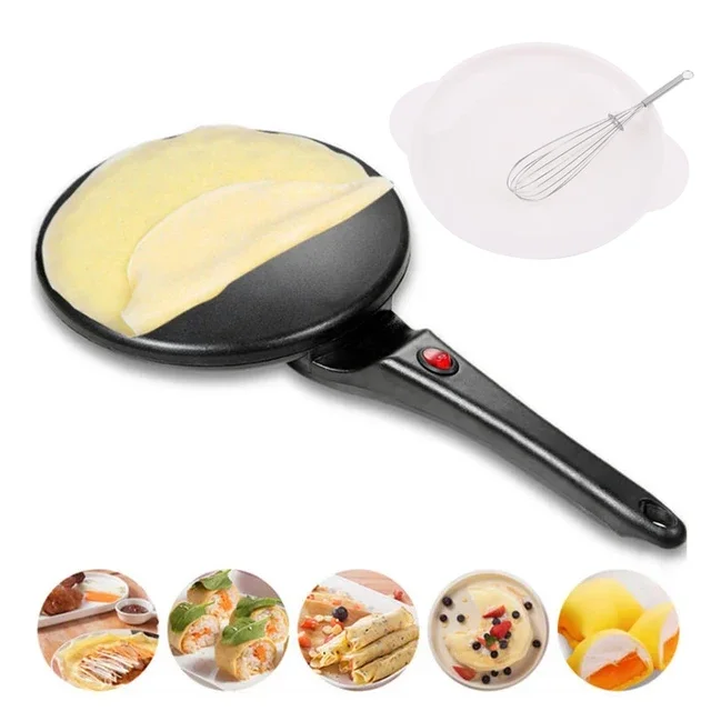 220V Electric Crepe Maker Breakfast Pizza Baker Pancake Baking Pan Non-stick Griddle Chinese Spring Roll Cooking Pan