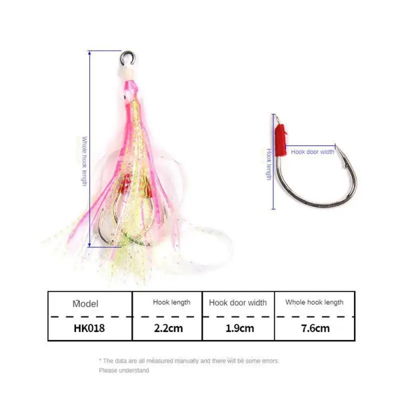 1~10PCS Bionic Lure Pvc Material Squid Form Iron Double Hook Iron Lap Precise Fish Luring Fake Bait Three Colors Available Bait
