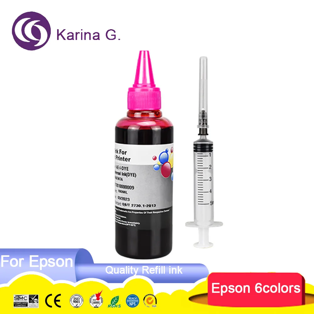 Tinta de tinte para impresora Epson, recambio de tinta de 6 colores/100ML, 312XL, 378XL, T0851, T0821, T0791, 81N, Expression Photo XP-8500/XP-8505/XP-8600/XP‑ 8605