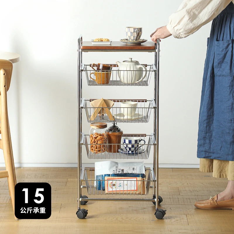 Frost Mountain Small Cart Storage Rack Multifunctional Kitchen Storage Rack Removable Multi layered Snack Cart Storage