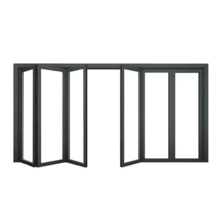 Soundproof balcony partition folding outdoor storm track folding glass wall door