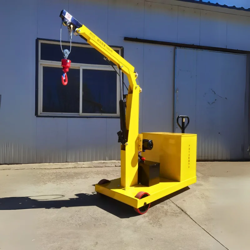 

Foldable Mini Telescope Crane with Electric Winch Battery Powered for Warehouse Lifting