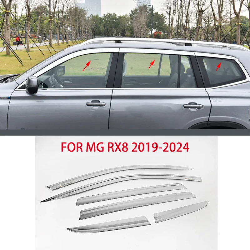 

Car accessories FIT FOR MG RX8 2019-2024 ABS chrome waterproof Door Window Visor Vent Shades Sun Rain Guard