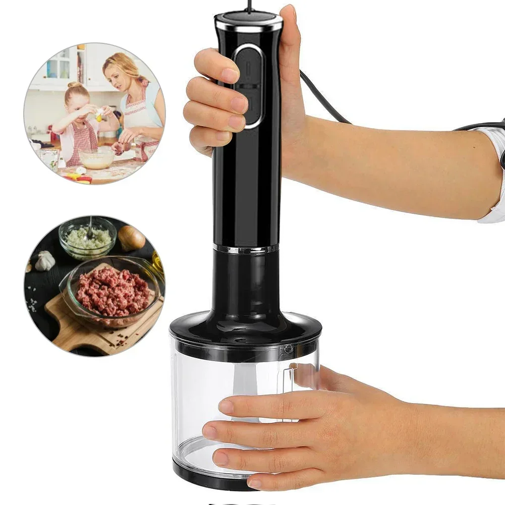 4 in 1 Electric Stick Hand Blender 500W Food Processor 2 Mix Speed Egg Whisk Mixer Juicer Meat Grinder Handheld Stick Mixer Set