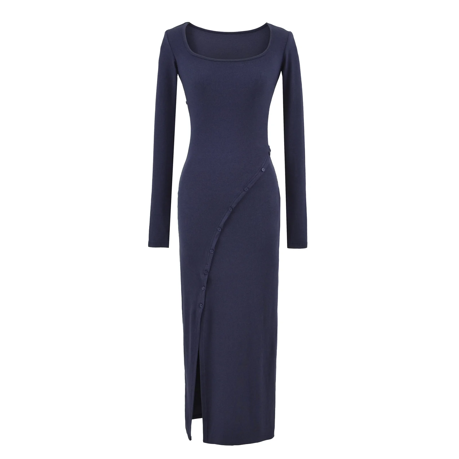 

Pure Desire Sexy Long Sve Slim Fit Women's Dr Square Collar Inner Wear Base Layer Butt Covering Long Skirt Spring Autumn