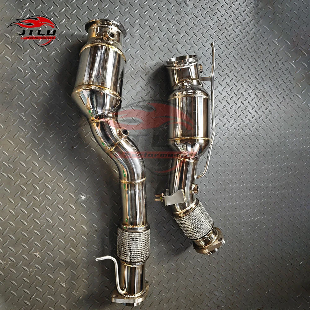 JTLD Polished Exhaust Downpipe For BMW X3M X4M F97 F98 200 Cell Stainless Steel High Flow Front Pipe With Polishing Finish