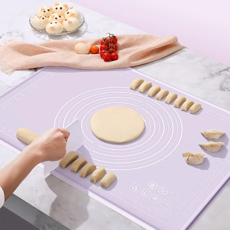 Large Thick Silicone Kneading Mat Food Non-Stick Surface Rolling Dough Mat with Scale Cake Pastry Pad Baking Tools Accessories