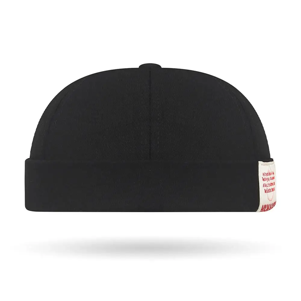 

Men Women Brimless Hat Cloth Label Landlord Hat Outdoor Skullies Beanie Cap Dome Melon Cap Personality Solid Color Docker Hats