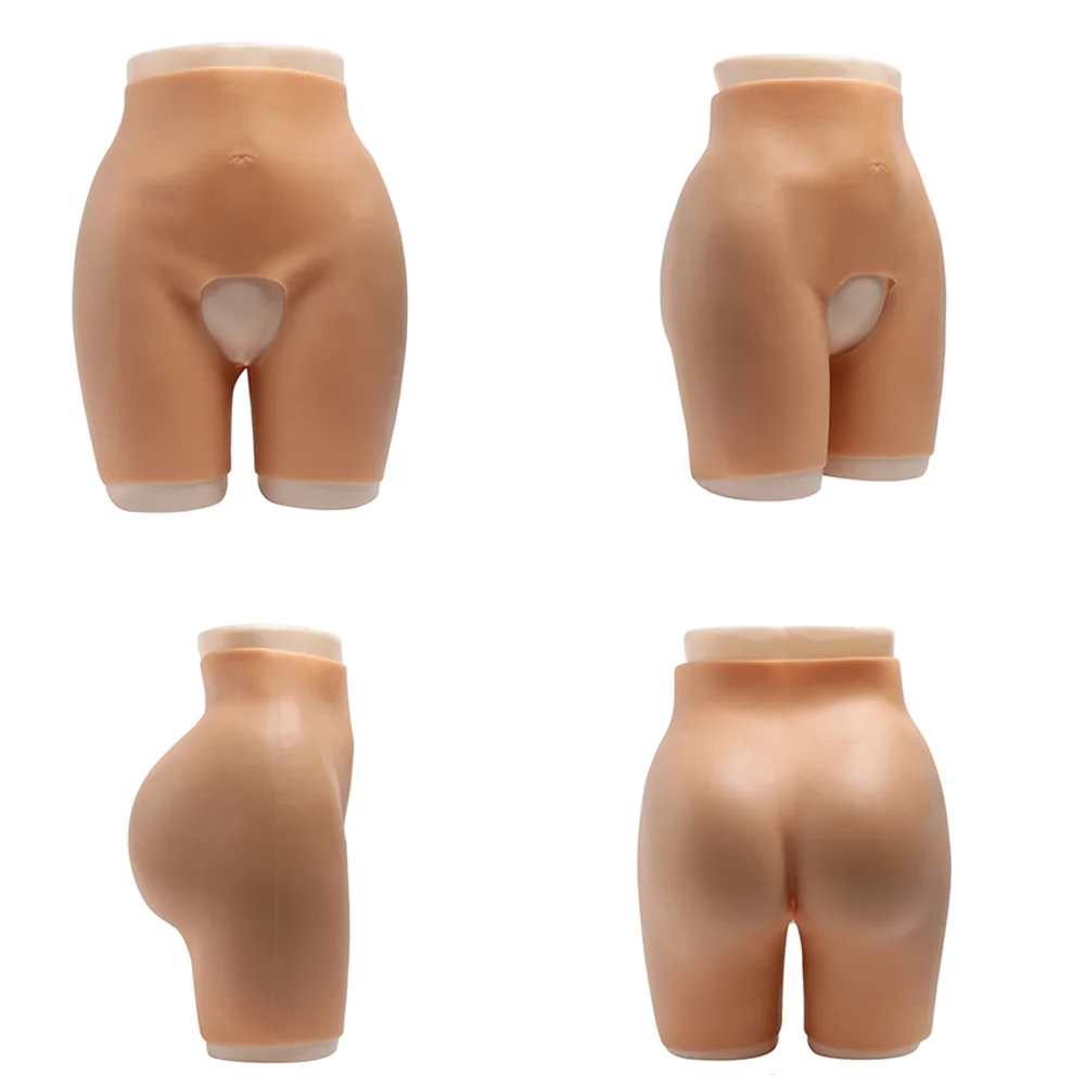 Big Hips Silicone Pants Open Crotch Panties Butt Enhance1.2/2.6/5/6cmTummy Control Shapewear Fake Buttocks for Cosplay Dragqueen