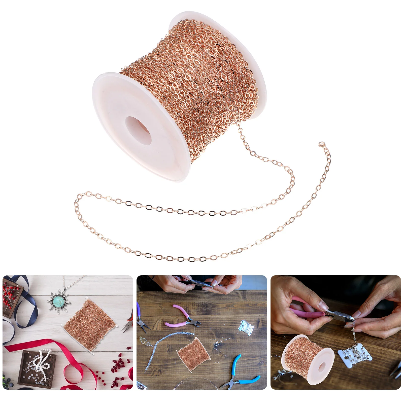 DIY Copper Chain Bright Color Jewelry Making Accessory Necklace Replace Easy to Install Bracelet Chains