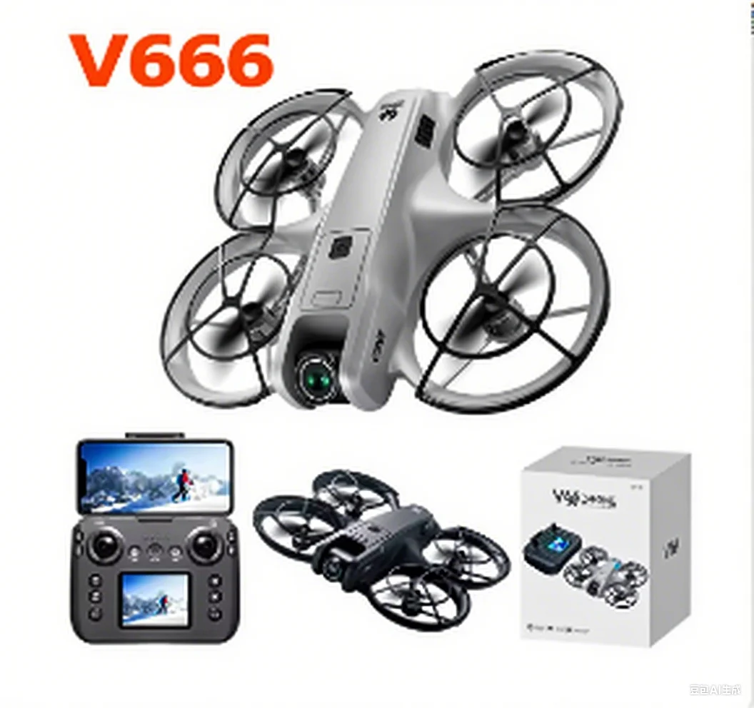 โดรนโดรน V666: กล้อง 8K HD, FPV, ของเล่น RC หลีกเลี่ยงอุปสรรคอัจฉริยะไร้แปรงถ่าน, ของขวัญที่ดีที่สุดสําหรับเด็ก