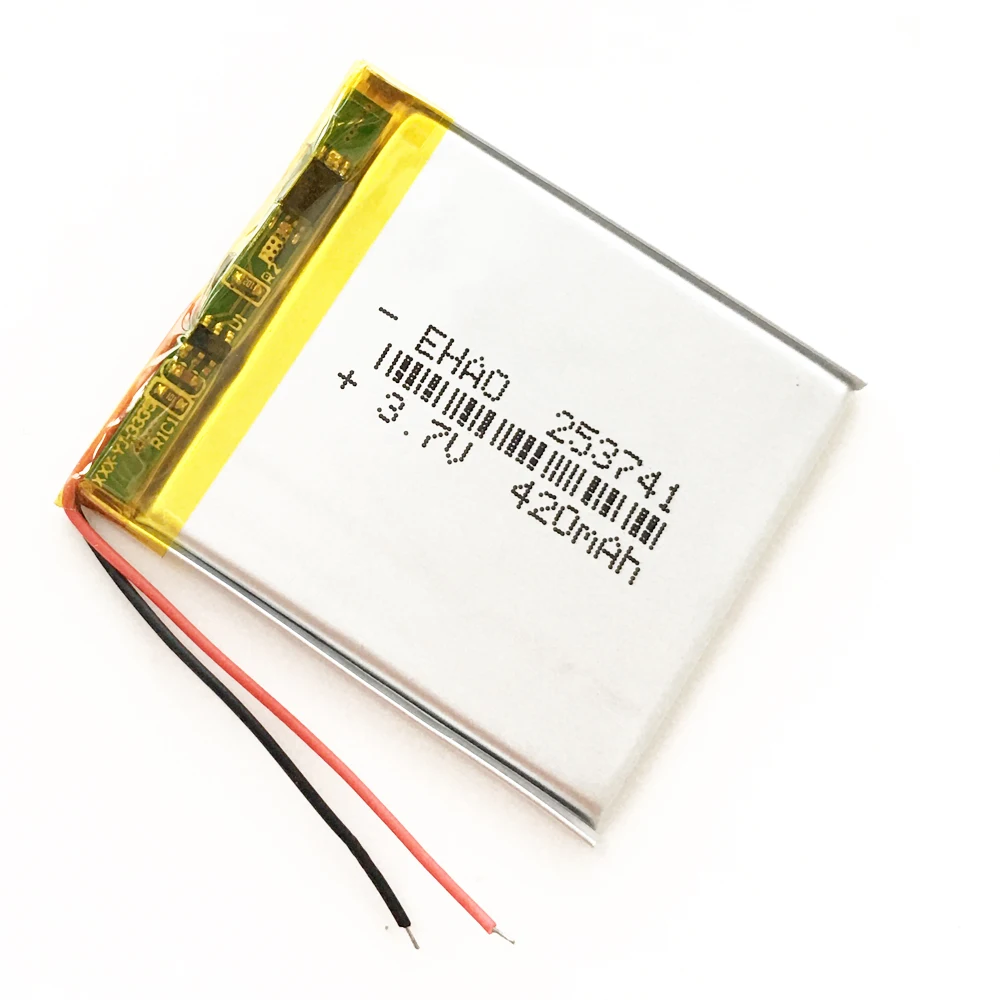 5 PCS 253741 3.7V 420mAh Ultra Thin LiPo  Lithium Polymer Rechargeable Battery Cells For Mp3 GPS Smart Watch Speaker