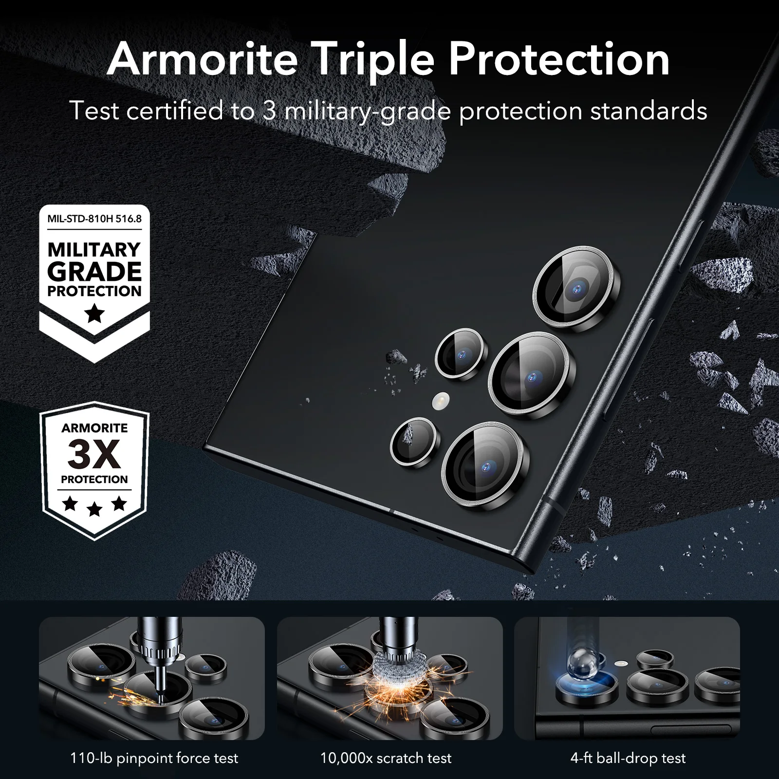 ESR for Galaxy S24 Ultra Armorite Camera Protector for SamSung S24 Ultra Anti-glare with Ultra-high Lens Protector