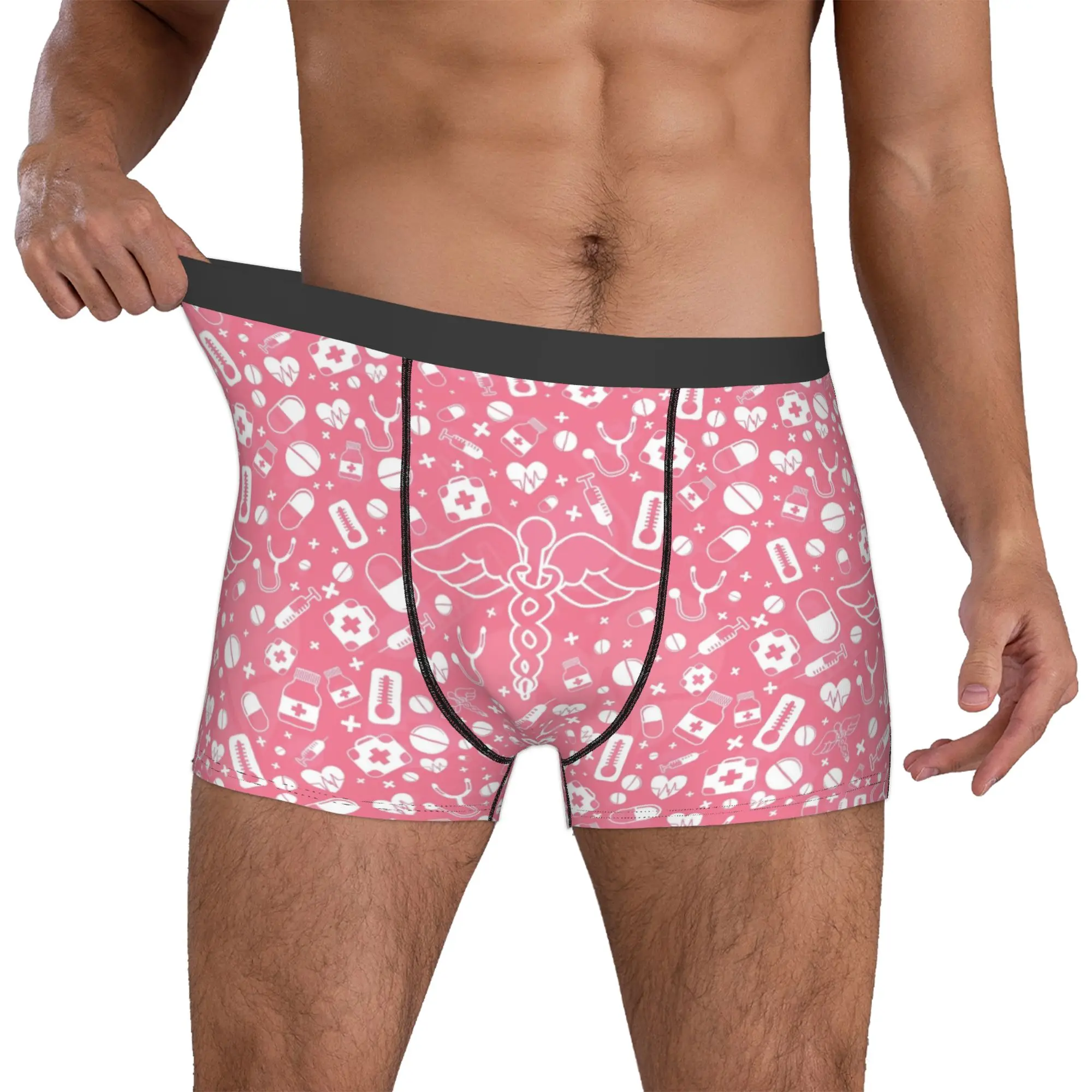 Medical panoramic background with different medicines Boxers Shorts Men Briefs Underwear Cool Underpants