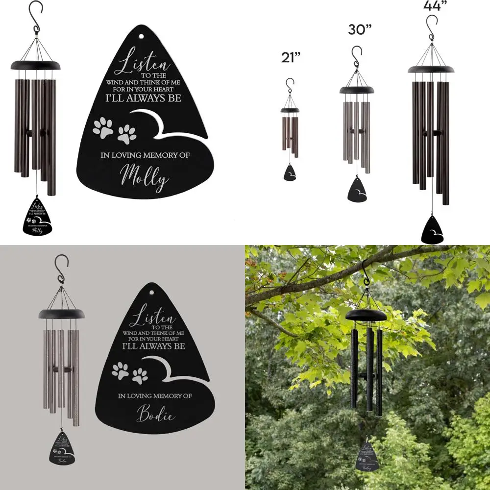 

customized 30-inch bronze wind chime - honoring your pet's memory