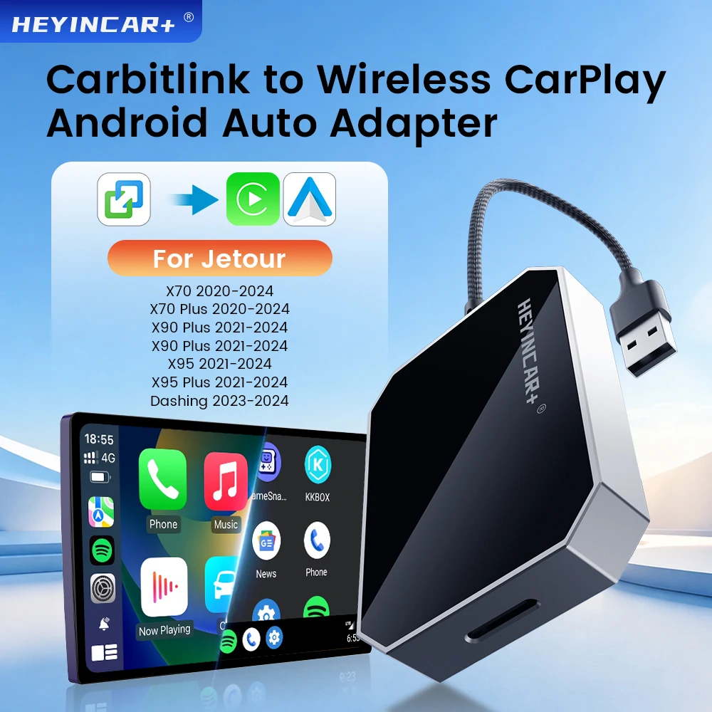 2026 HEYINCAR For Jetour X70 X95 X90 Dashing Carbitlink Easy Connect Adapter CarPlay Android Auto Wireless Waze and Google Map
