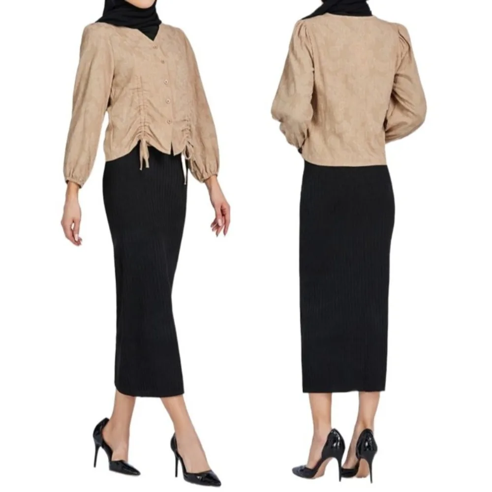 

Soft Solid Color Knitted Pencil Skirt Straight-Leg Elastic Slimming Long Dress Fashion All March Bodycon Skirts Office