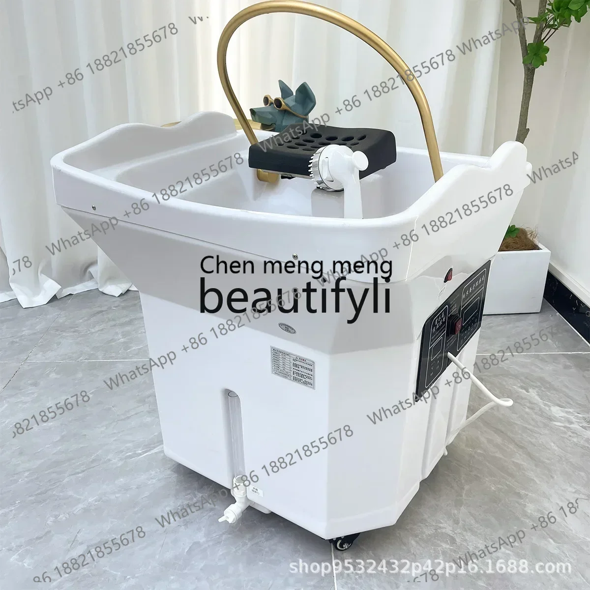 Movable ear picking hair salon head treatment instrument with water circulation fumigation shampoo machineE5556