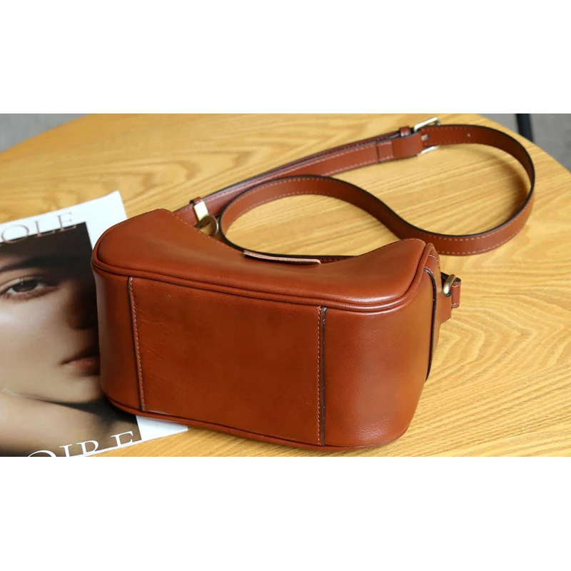 High Cost Vegetable tanning Leather, Light, Smooth, Women Genuine Leather Shoulder Bag, Girl's Messenger Cross body Bag,D389