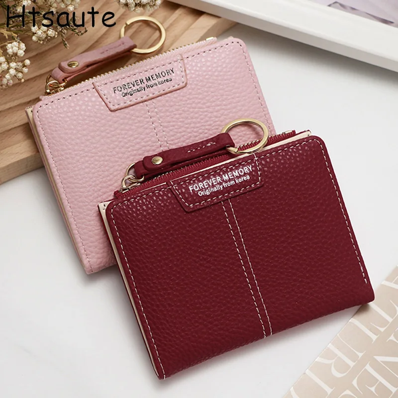 

New Short Women Wallet High Quality Solid Color Zipper Coin Pocket Card Holder Female Purse Small Coin Pocket Wallets For Girls