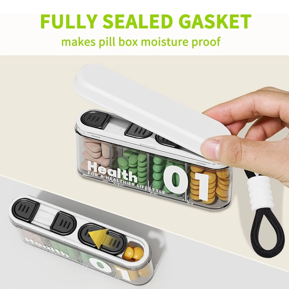 Portable Medicine Box Mini Medicine Storage Box for Seven Days a Week Divided Into Compartments for Three Meals a Day