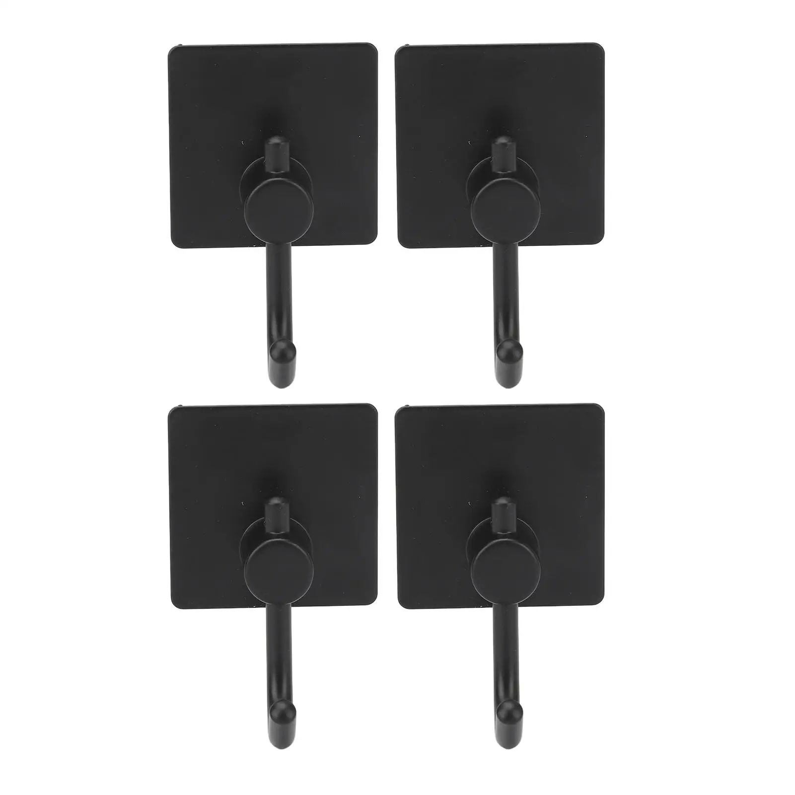 4 Pcs Adhesive Stainless Steel Wall Hooks - Strong Bearing, Smooth Finish